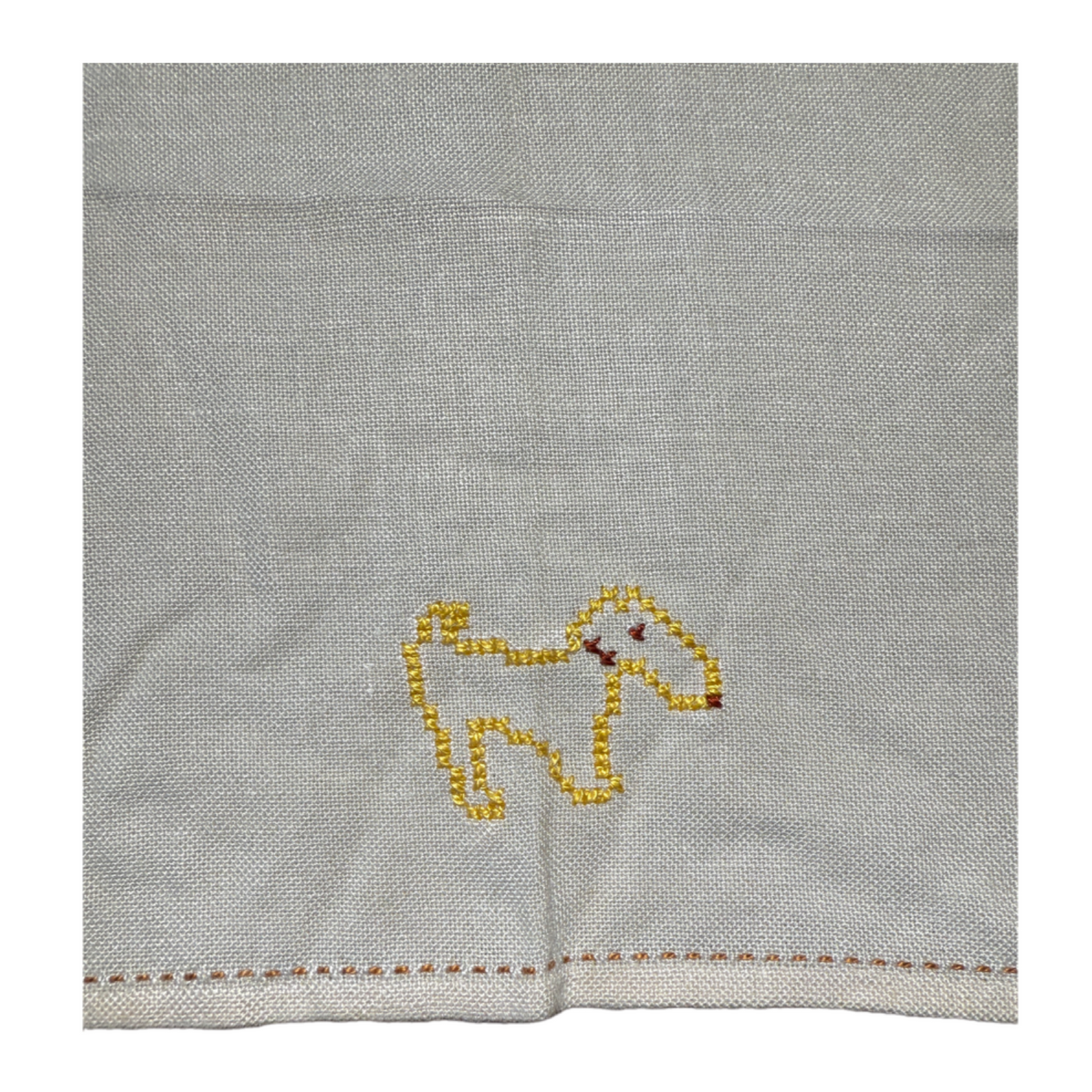 1950's Dog Hand Embroidered Bib