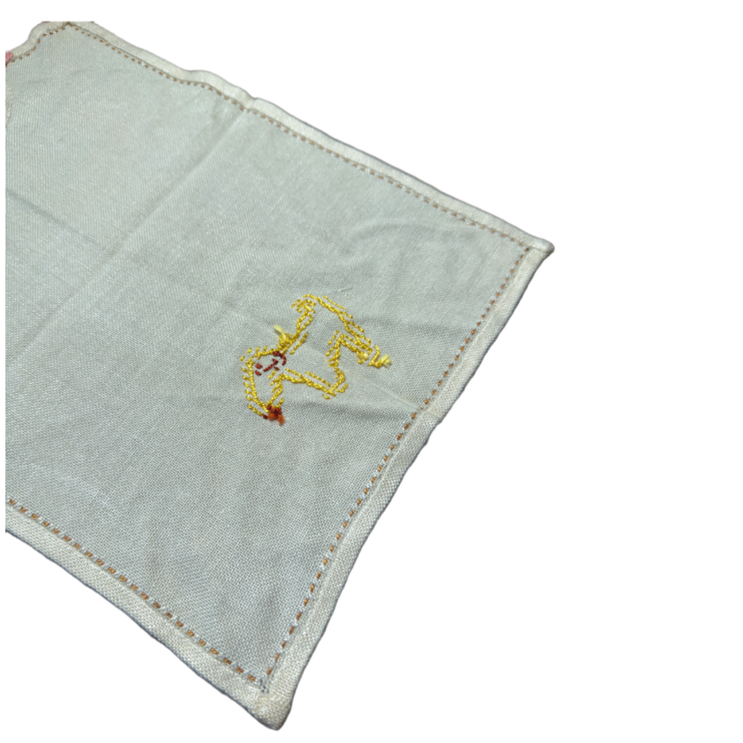 1950's Dog Hand Embroidered Bib