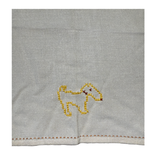 1950's Dog Hand Embroidered Bib